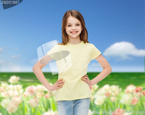 Image of smiling little girl in casual clothes