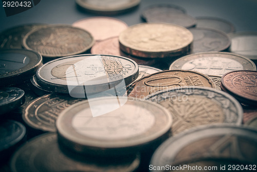 Image of Retro look Euro coins