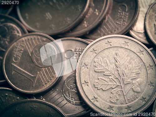 Image of Retro look Euro coins background