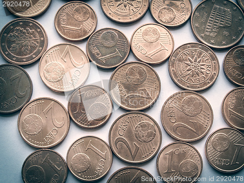 Image of Retro look Euro coins