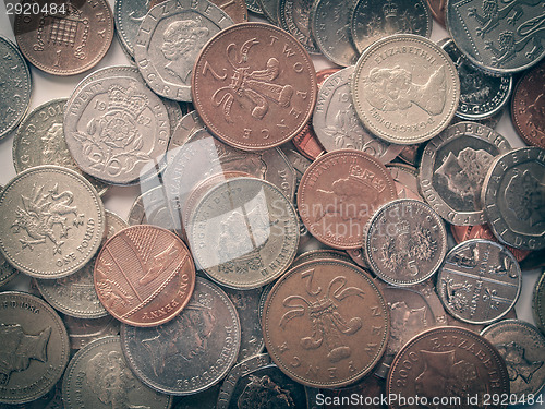 Image of Retro look Pound coins