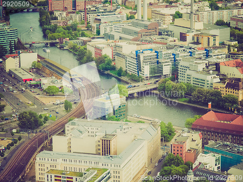 Image of Retro look Berlin aerial view