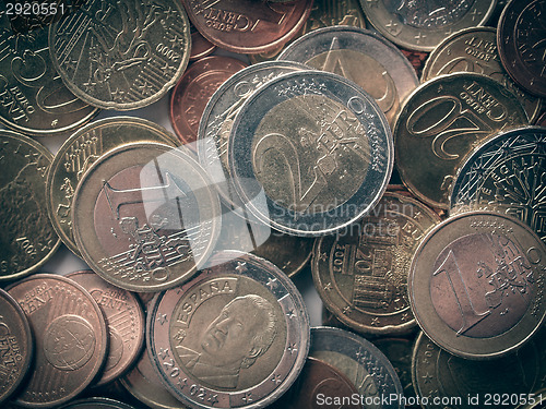 Image of Retro look Euro coins