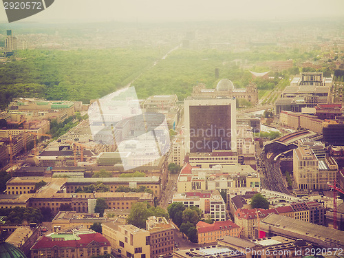 Image of Retro look Berlin aerial view