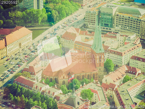 Image of Retro look Berlin aerial view