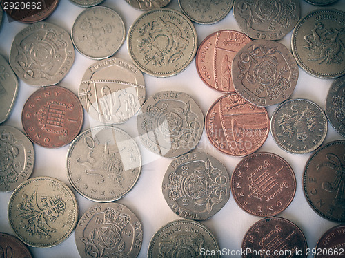 Image of Retro look British pound coin