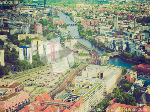 Image of Retro look Berlin aerial view