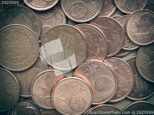 Image of Retro look Euro coins background