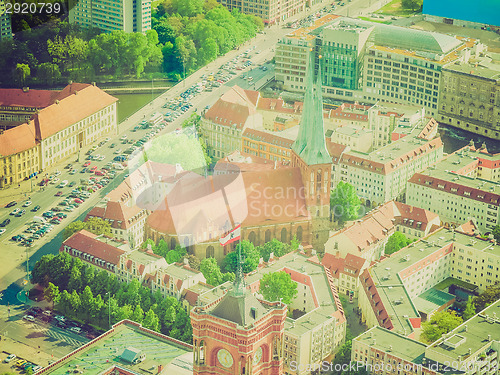 Image of Retro look Berlin aerial view
