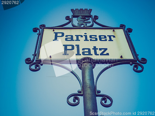 Image of Retro look Pariser Platz sign