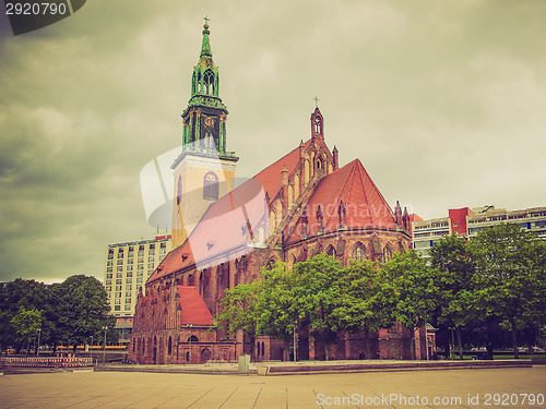 Image of Retro look Marienkirche in Berlin