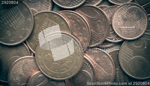Image of Retro look Euro coins background