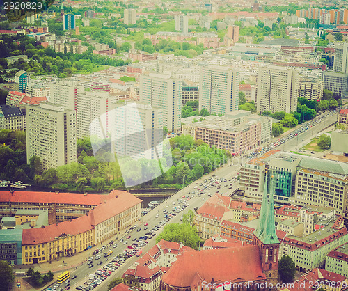 Image of Retro look Berlin aerial view