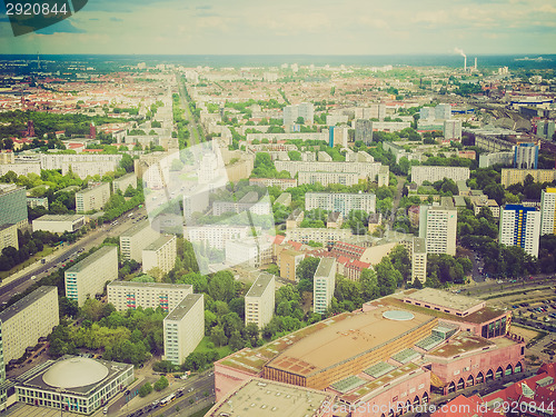 Image of Retro look Berlin aerial view