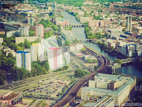 Image of Retro look Berlin aerial view