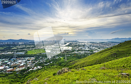 Image of Hong Kong Yuen Long downtown sunset