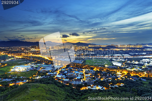 Image of Hong Kong Yuen Long downtown sunset