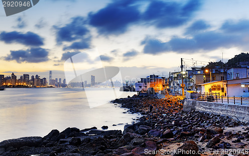 Image of Sunset in Hong Kong fishing valley