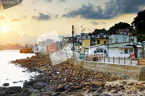 Image of Sunset in Hong Kong fishing valley