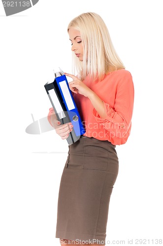 Image of Woman with folders