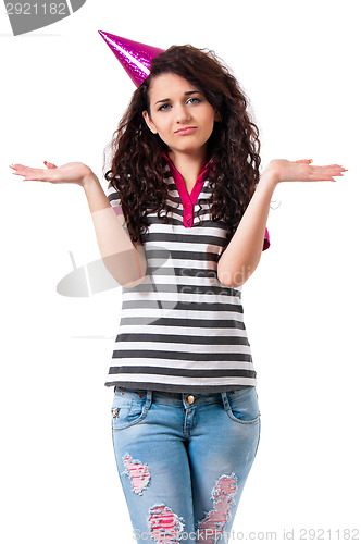 Image of Girl in birthday cap