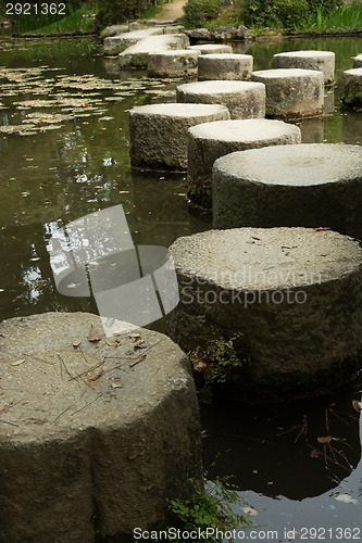 Image of Zen stone path in a pone near Heian Shrine