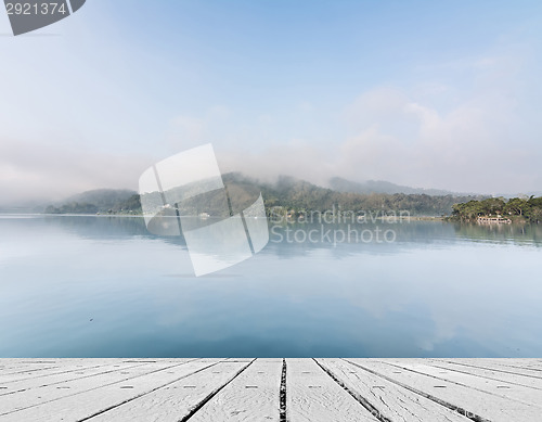 Image of Lake with mist and cloud