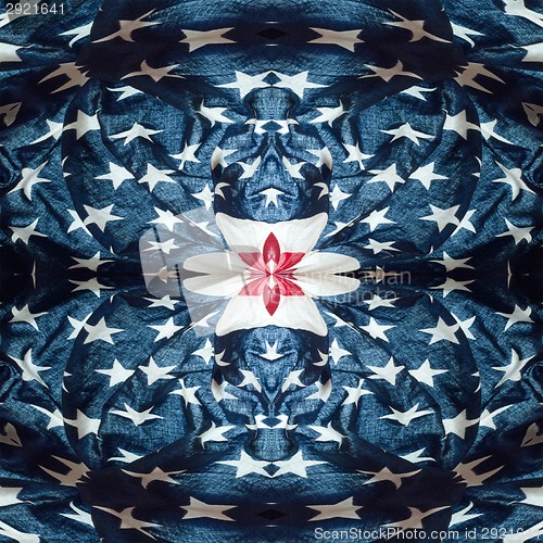 Image of abstract fabric background made of american flag