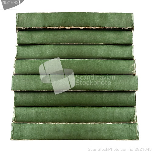 Image of stack of green vintage old books