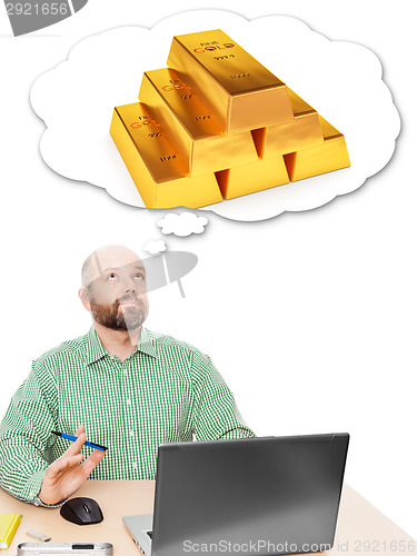 Image of business man thinking