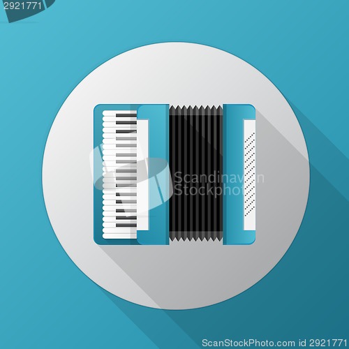 Image of Flat vector icon for blue accordion