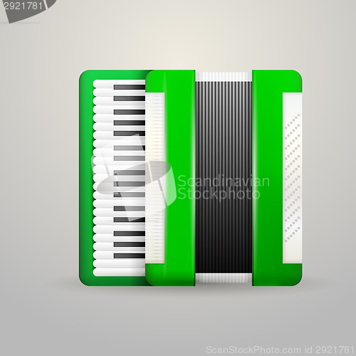 Image of Vector illustration of green accordion