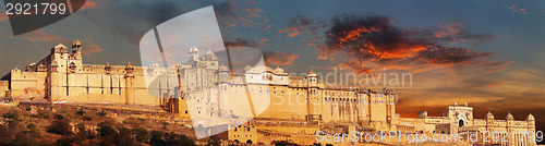 Image of India landmark - Jaipur, Amber fort panorama