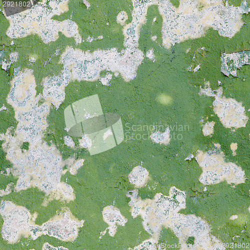 Image of Green old paint on a concrete wall - seamless background