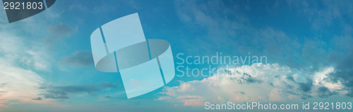 Image of Panorama of the daytime sky with clouds