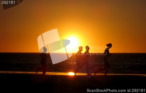 Image of Running in the sunset