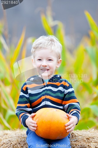 Image of boy at pumpkin patch