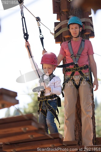 Image of family in adventure park