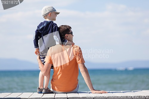 Image of family at lake vacation