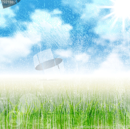 Image of Grunge nature landscape vector background