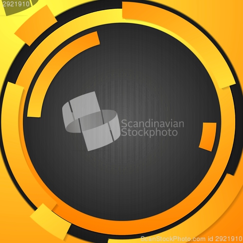 Image of Abstract orange tech elements background