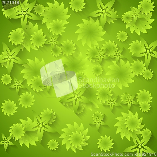 Image of Abstract green floral pattern