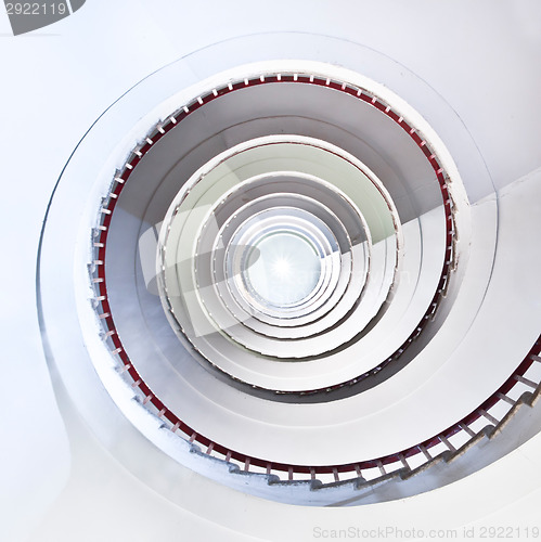 Image of White spiral staircase.
