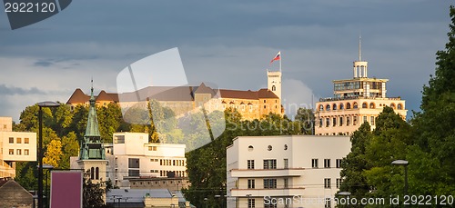 Image of Ljubljana, at sunset; Slovenia, Europe.