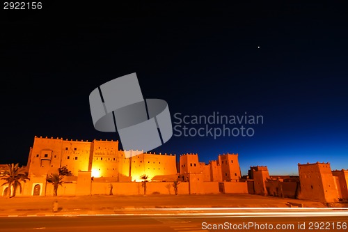 Image of Taourirt Kasbah in Ouarzazate, Morocco, North Africa.