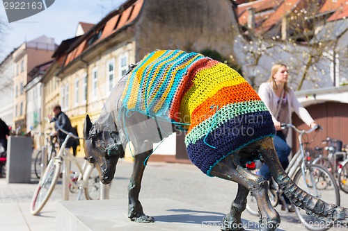 Image of Artistic sculpture in Ljubljana, Slovenia.