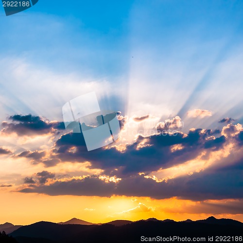 Image of Sunset with sun rays