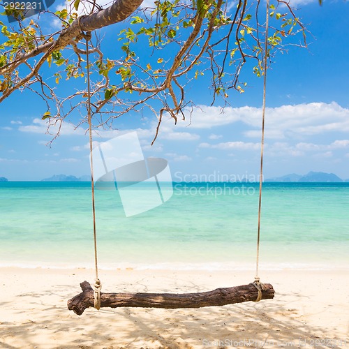 Image of Swing on a tropical beach.