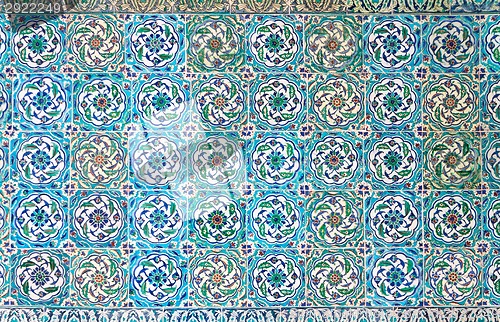 Image of Oriental mosaic detail in Topkapi Palace, Istanbul, Turkey.