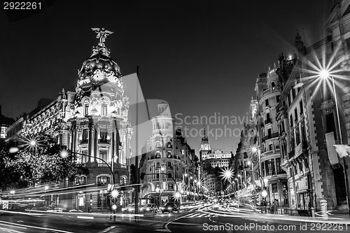 Image of Gran Via in Madrid, Spain, Europe.